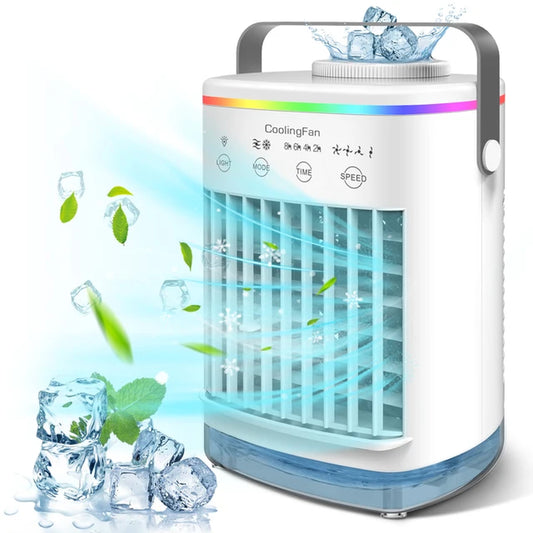 Mini Portable Air Conditioner | Multi-Function USB Cooling Fan with Humidifier and Strong Wind