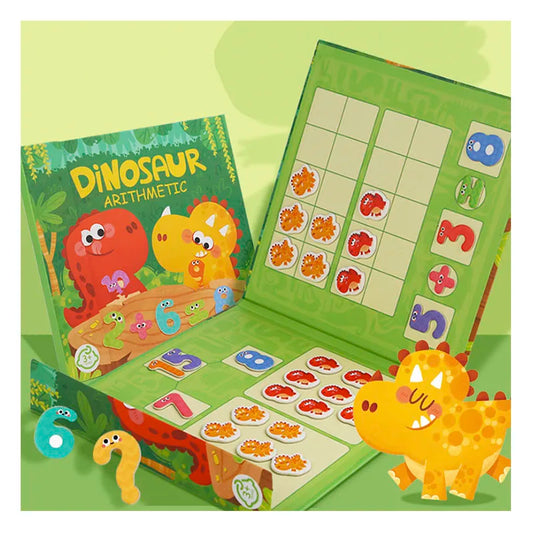 ontessori Magnetic Dinosaur Maths Toy - Children's Arithmetic Book for Addition, Subtraction & Decomposition, Educational Learning Game